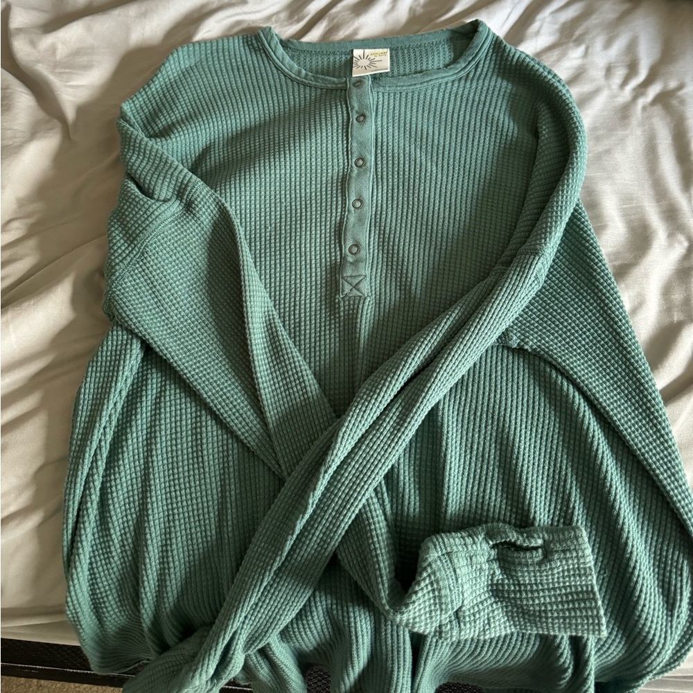Green Henley shirt